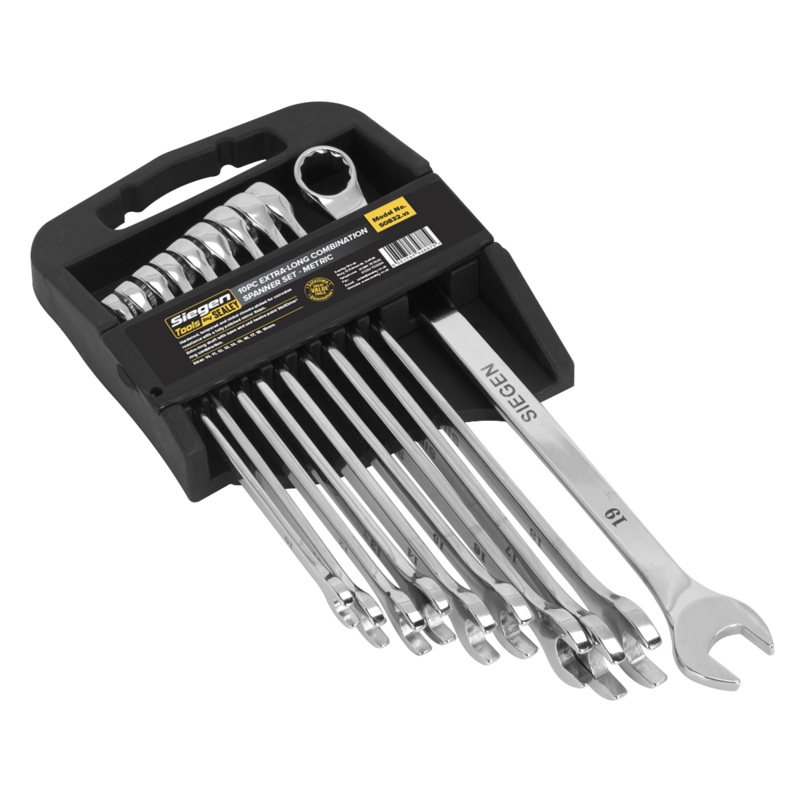 Combination Spanner Set 10pc Extra-Long Metric - S0832