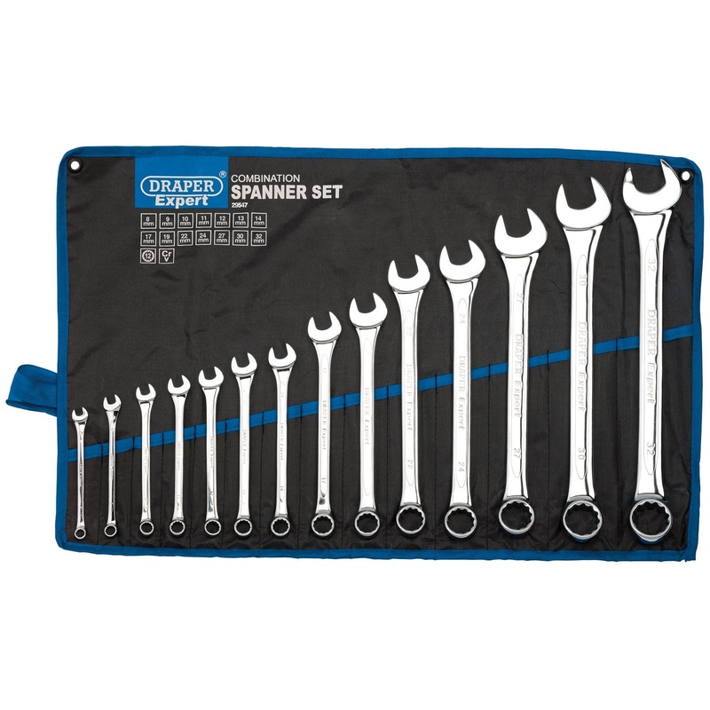 Draper Expert Hi-Torq Metric Combination Spanner Set (14 Piece) - 8220/14/MM